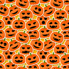 Halloween pumpkins - seamless pattern