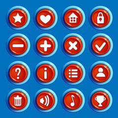 Cartoon red round buttons