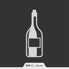 Glass bottle vector icon for web and mobile