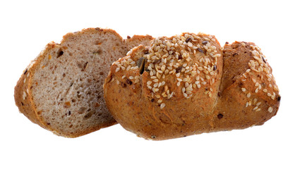 Traditional bread on white background