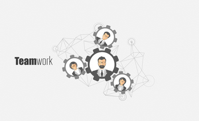 Modern Business Concept, The idea of teamwork and success

