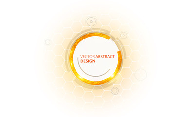 Orange colored, abstract technology background vector background

