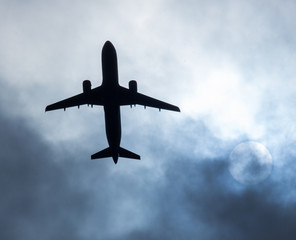 Aircraft silhouette directly above
