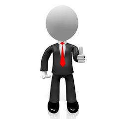 3D thumbs up business concept