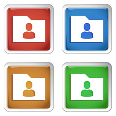 ikona kwadratowy plastikowy przycisk wektor