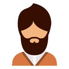 man male mustache avatar person human icon. Colorful and Flat design. Vector illustration