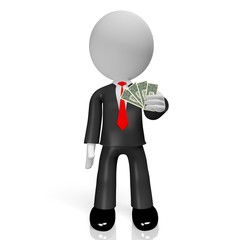 3D US dollars concept