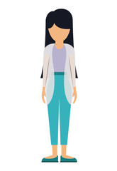 woman female avatar person human icon. Colorful and Flat design. Vector illustration