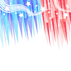 A header footer illustration with United States flag colors 
