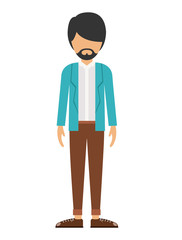man male mustache avatar person human icon. Colorful and Flat design. Vector illustration