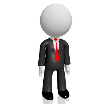 3D unhappy chartoon character