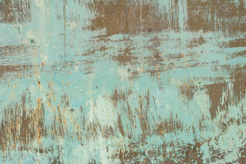 old surface of the metal sheet covered with old paint, creative background of rusty metal, great background or texture for your project