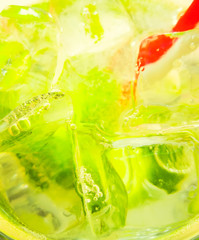 Fresh green lemonade in a glass