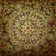 Hand drawn background with decorative elements on grunge background