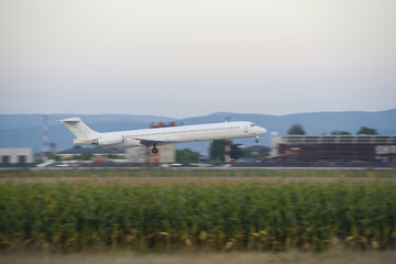 Fototapeta premium Passenger airplane landing