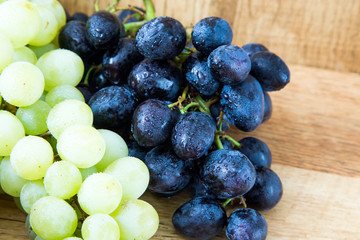 Grapes on a wooden table