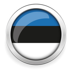 Estonia flag silver button