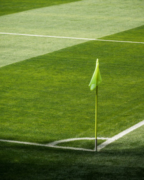 Corner flag on a football (soccer) pitch.