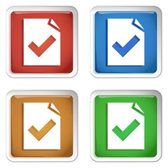 ikona kwadratowy plastikowy przycisk wektor © vempireart