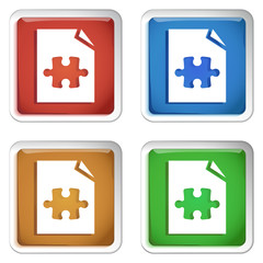 Obraz premium ikona kwadratowy plastikowy przycisk wektor