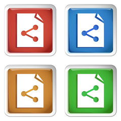 ikona kwadratowy plastikowy przycisk wektor