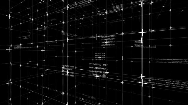 Alpha Futuristic technological abstract grid background with code text.Good for news intro screensaver report.Techno title background.BG 