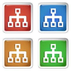 Obraz premium ikona kwadratowy plastikowy przycisk wektor