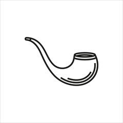 tobacco pipe simple icon on white background