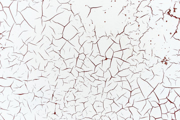 Obraz premium Close-up detail of grunge paint on rusty white metal wall.