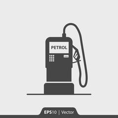 Petrol station vector icon for web and mobile