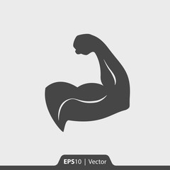 Strong arm vector icon for web and mobile