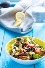 Healthy Salad with Avocado and Sun-Dried Tomatoes, Vertical View