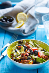 Healthy Salad with Avocado and Sun-Dried Tomatoes, Vertical View
