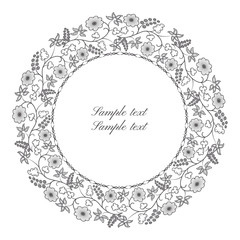 Round floral ornate frame