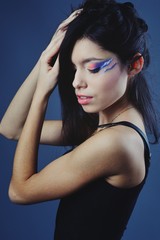 Beautiful girl portrait with creative make-up