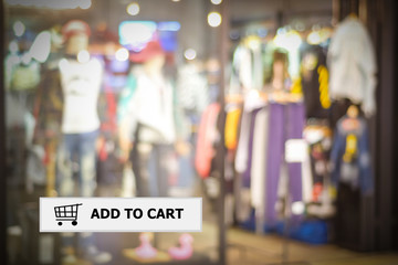 Add to cart on address bar over blur store background