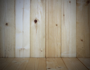 Wooden floor and wall for background texture.