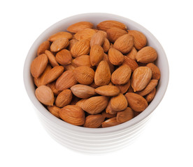 Apricot kernel on white background
