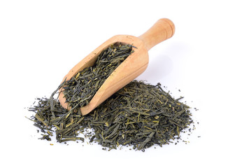 dry tea on white background
