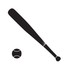 Vector illustration of baseball bat and ball