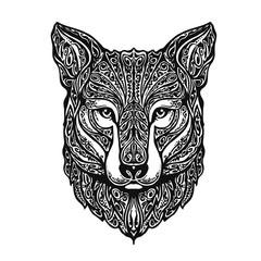 Ethnic ornamented fox or dog. Vector illustration