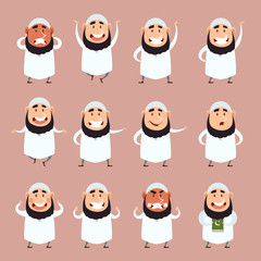 Set of cartoon muslim icons3