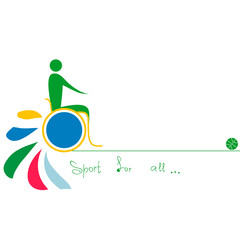 Sport for All. Man in wheelchair sports. Man with disabilities to play basketball.