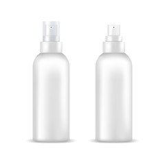 Set of white blank spray bottles. Mock up, cosmetic package