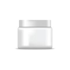 White blank jar of cream. Mock up, cosmetic package