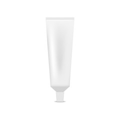 White blank tube of toothpaste. Mock up, cosmetic package