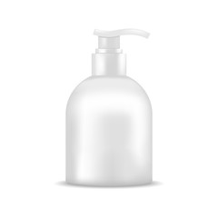 Soap bottle with dispenser pump. Mock up, cosmetic package