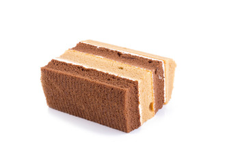 chocolate chiffon cake on white