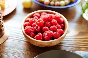 Appetizing raspberries