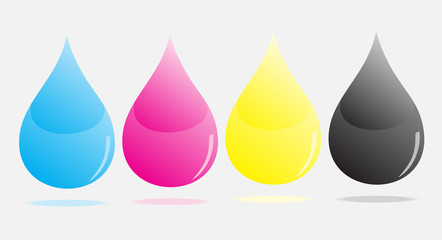 CMYK ink drops